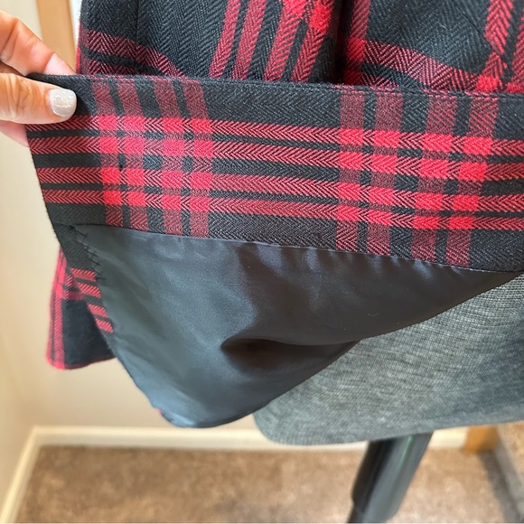 Larry Levine Plaid Jacket Shawl Wrap 16/XL - Picture 5 of 7